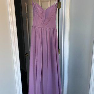 BRIDESMAID DRESS: Azazie Cora Dress, Color: Wisteria, Size A4